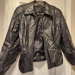 Wilson Women's Vintage Leather Moto Jacket-Chic & Edgy